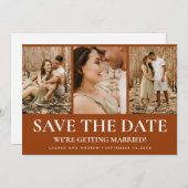 Rustikales Foto Boho Terracotta Burnt Orange Weddi Save The Date (Vorne/Hinten)
