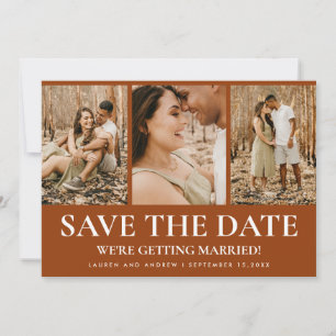 Rustikales Foto Boho Terracotta Burnt Orange Weddi Save The Date