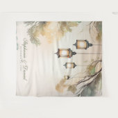 Rustikales Foto Botanisches Laternenlicht Wandteppich (Vorderseite (Horizontal))