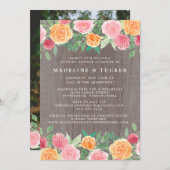 Rustikales Foto-Brautparty Einladung (Vorne/Hinten)