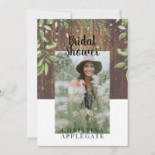 Rustikales Foto-Brautparty Einladung (Vorderseite)