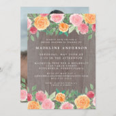 Rustikales Foto-Brautparty Einladung (Vorne/Hinten)