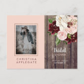 Rustikales Foto Brautparty Einladungspostkarte (Vorderseite)