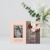 Rustikales Foto Brautparty Einladungspostkarte (Stehend Vorderseite)