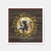 Rustikales FOTO Buffalo Karierter Roter Kranz Pers Serviette (Vorderseite)