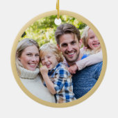 Rustikales Foto Christimas Keramik Ornament (Hinten)