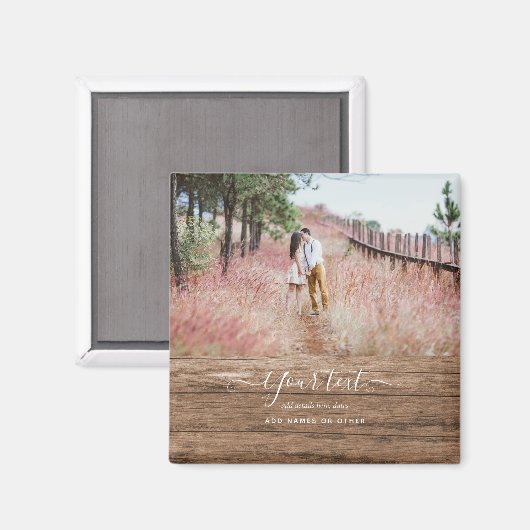 Rustikales FOTO-COLLAGE-Geschenk Benutzerdefiniert Magnet (Vorderseite/Rückseite)