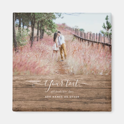 Rustikales FOTO-COLLAGE-Geschenk Benutzerdefiniert Magnet (Vorne)