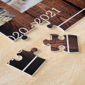 Rustikales Foto-Collage mit Monogramm 8 Fotos Puzzle (Seite)