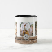 Rustikales Foto Collage Monogram NEWLYWEDS WEDS Tasse (Zentrum)