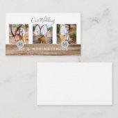 Rustikales Foto Collage Monogram NEWLYWEDS WEDS Visitenkarte (Vorne/Hinten)