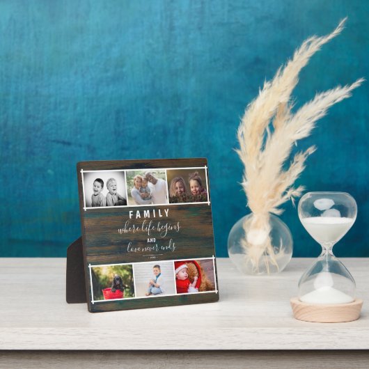 Rustikales Foto Collage Script Sprichwort Keepake Fotoplatte (InSitu)