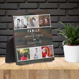 Rustikales Foto Collage Script Sprichwort Keepake Fotoplatte