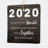 Rustikales Foto Covid Erinnerung Weihnachtsbaum Keramikornament (Links)