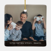 Rustikales Foto Covid Erinnerung Weihnachtsbaum Keramikornament (Rückseite)