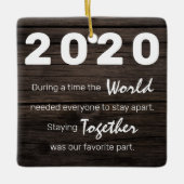 Rustikales Foto Covid Erinnerung Weihnachtsbaum Keramikornament (Vorderseite)