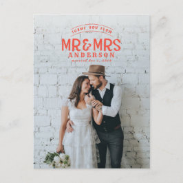 Rustikales Foto danke Ihnen Hochzeitsankündigung Ankündigungspostkarte