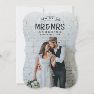 Rustikales Foto danke Ihnen Hochzeitskarte Feiertagskarte