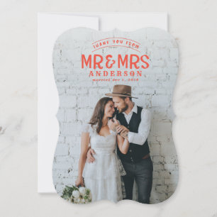 Rustikales Foto danke Ihnen Hochzeitskarte Feiertagskarte