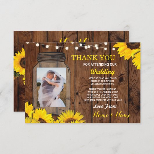 Rustikales Foto danken Ihnen, Dankeskarte (Vorne/Hinten)