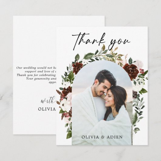 Rustikales Foto Dankeskarte (Vorne/Hinten)