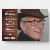 Rustikales Foto der Holzfamilie bewahren Gedenkstä Fotoplatte (Vorderseite)