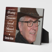 Rustikales Foto der Holzfamilie bewahren Gedenkstä Fotoplatte (Seite)