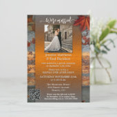 Rustikales Foto der industriellen Hochzeit im Herb Einladung (Stehend Vorderseite)