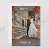 Rustikales Foto der industriellen Hochzeit im Herb Einladung (Rückseite)