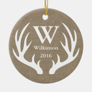 Rustikales Foto des Bauernhauses Hirsche Antler Keramik Ornament