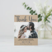 Rustikales Foto des Chic-zwei Dankeskarte (Stehend Vorderseite)