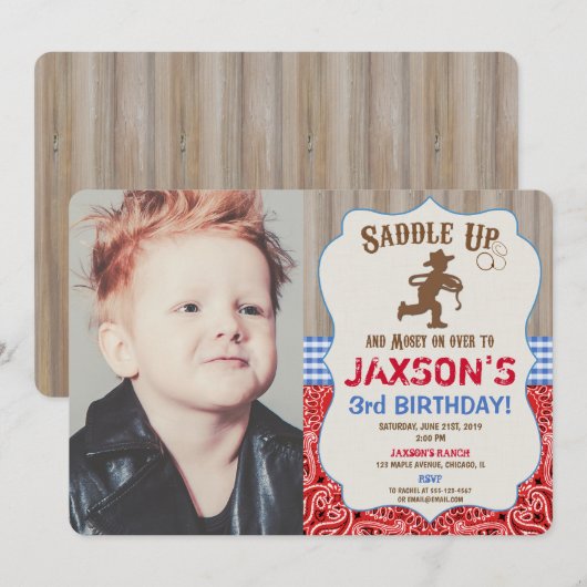 Rustikales Foto des Einladung (Vorne/Hinten)