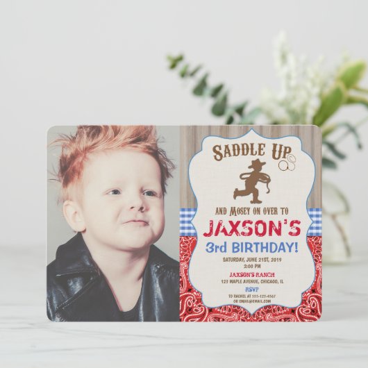 Rustikales Foto des Einladung (Stehend Vorderseite)