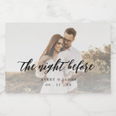 Rustikales Foto Die Nacht vor Kalligrafie Schaumweinetikett (Einzelnes Label)