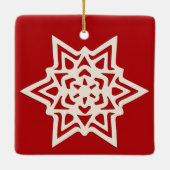 Rustikales Foto DIY Snowflake Familienname Keramikornament (Rückseite)