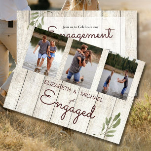 Rustikales Foto Einfaches Holz Moderne Verlobung Save The Date