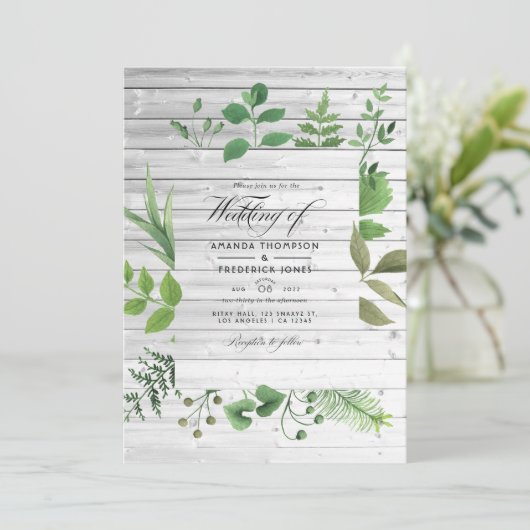 Rustikales Foto Einladung (Stehend Vorderseite)