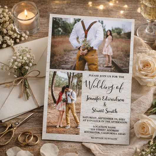 Rustikales Foto Einladung