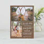 Rustikales Foto Einladung (Stehend Vorderseite)