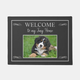Rustikales Foto Familienname willkommen auf meiner Fußmatte