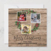 Rustikales Foto Feiertagskarte (Vorderseite)
