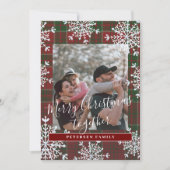 Rustikales Foto Frohe Weihnachten zusammen kariert (Vorderseite)