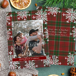 Rustikales Foto Frohe Weihnachten zusammen kariert