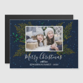 Rustikales Foto Frohe WeihnachtsMagnetkarte Magnetkarte (Vorne/Hinten)