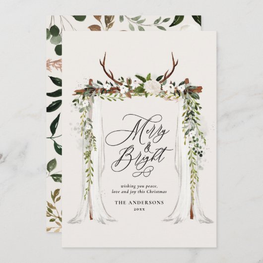 Rustikales Foto fröhlich und strahlend schicke Tau Save The Date (Vorne/Hinten)