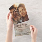 Rustikales Foto für Abstrakte Meereslandschaft QR- All In One Einladung (Abreißen)