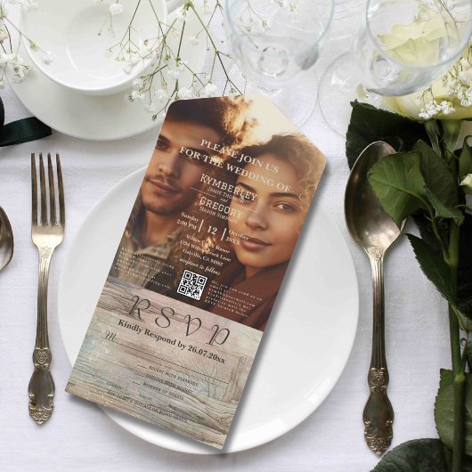 Rustikales Foto für Abstrakte Meereslandschaft QR- All In One Einladung