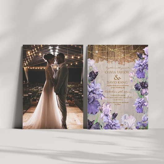 Rustikales Foto für Blumenzwiebeln Einladung