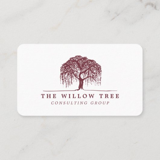 Rustikales Foto für Burgund- und Weißweiden-Baumlo Visitenkarte (Rückseite)