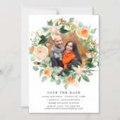 Rustikales Foto für den Herbstkranz - Hochzeit ret Magneteinladung (Vorderseite)